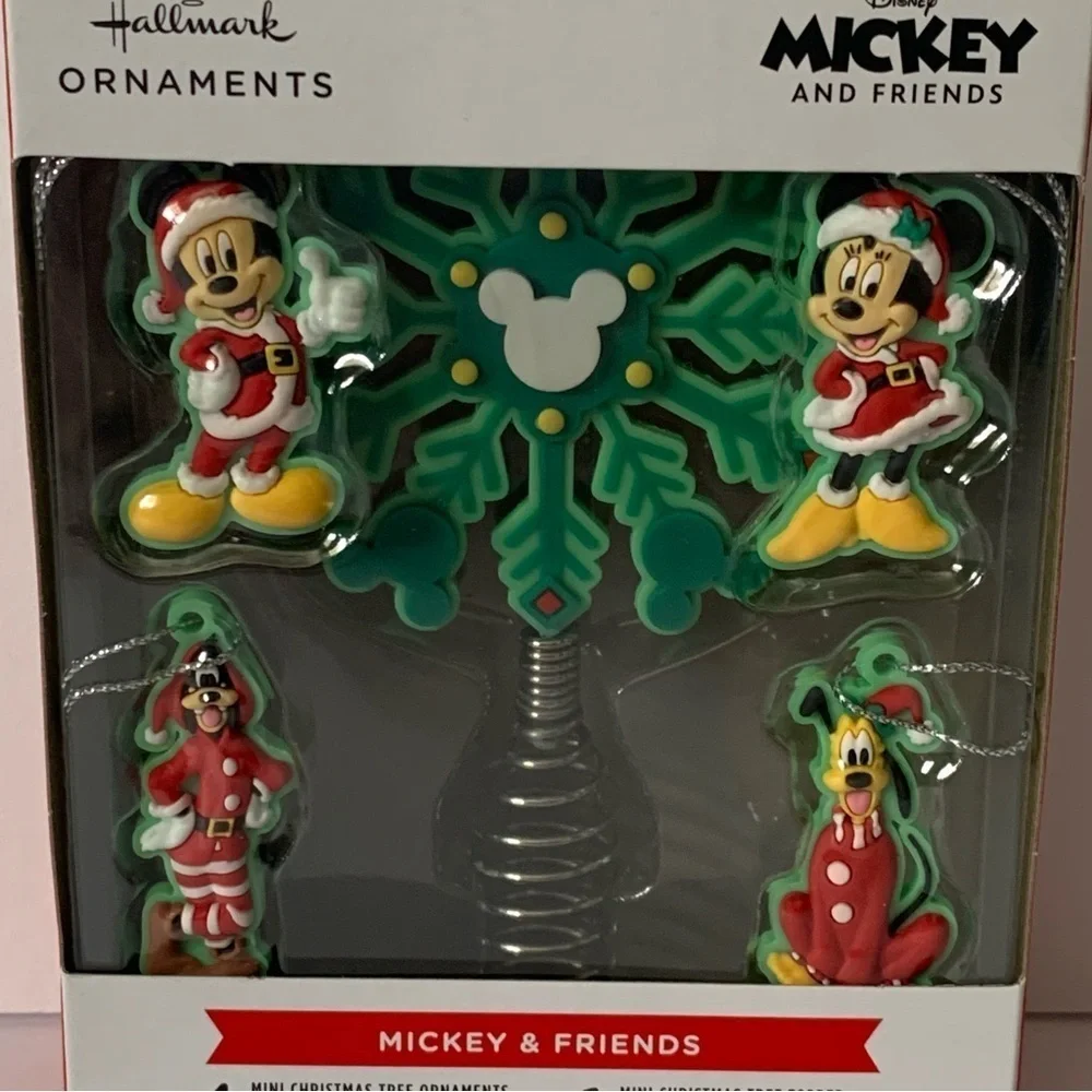 HALLMARK  Mickey Mouse Mini Christmas Tree Topper and Ornaments